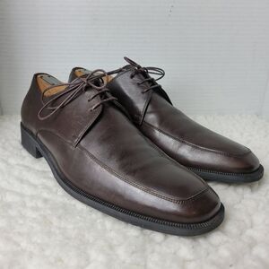Ermenegildo Zegna  Men's Oxford Size 9.5D Apron Toe Brown Leather Dress Shoes Go